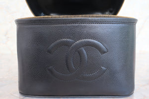 CHANEL/シャネル ココマーク2WAYバニティ キャビアスキン ブラック/ゴールド金具 ポーチ 600100232