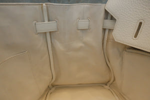 HERMES BIRKIN 35 Clemence leather White □I刻印 Hand bag 600070095