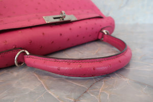 HERMES／エルメス ケリー28 オーストリッチ フューシャピンク □H刻印 ショルダーバッグ 700090215