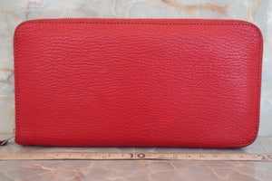 HERMES／エルメス アザップロング シェーブル ルージュカザック □Q刻印 財布 700040127