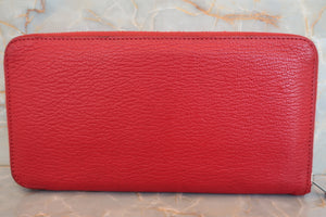 HERMES／エルメス アザップロング シェーブル ルージュカザック □Q刻印 財布 700040127