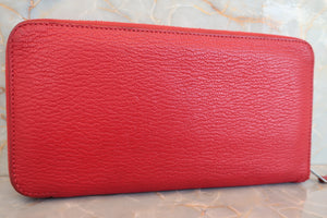 HERMES／エルメス アザップロング シェーブル ルージュカザック □Q刻印 財布 700040127