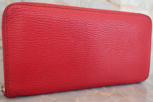HERMES／エルメス アザップロング シェーブル ルージュカザック □Q刻印 財布 700040127