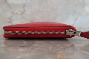 HERMES／エルメス アザップロング シェーブル ルージュカザック □Q刻印 財布 700040127
