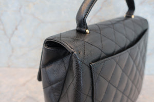 CHANEL/シャネル マトラッセ台形ハンドバッグ キャビアスキン ブラック/ゴールド金具 ハンドバッグ 700070124