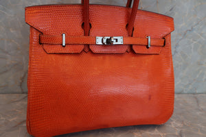 HERMES BIRKIN 25 Lizard Orange □J刻印 Hand bag 600090289