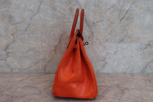 HERMES BIRKIN 25 Lizard Orange □J刻印 Hand bag 600090289