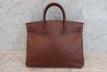 将图片加载到图库查看器，HERMES BIRKIN 40 Ardennes leather Marron fonce □B刻印 Hand bag 600090165
