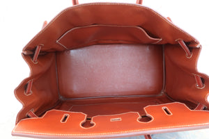 HERMES BIRKIN 35 Box carf leather Brique □B Engraving Hand bag 600050029