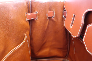 HERMES BIRKIN 35 Box carf leather Brique □B Engraving Hand bag 600050029