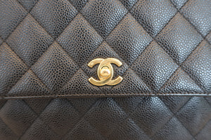CHANEL/シャネル マトラッセ台形ハンドバッグ キャビアスキン ブラック/ゴールド金具 ハンドバッグ 700070124