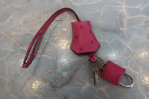 HERMES／エルメス ケリー28 オーストリッチ フューシャピンク □H刻印 ショルダーバッグ 700090215