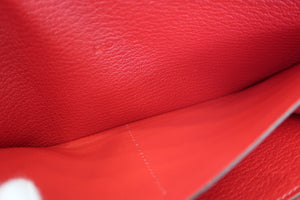 HERMES／エルメス アザップロング シェーブル ルージュカザック □Q刻印 財布 700040127