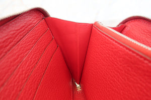 HERMES／エルメス アザップロング シェーブル ルージュカザック □Q刻印 財布 700040127