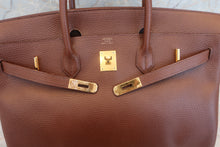 将图片加载到图库查看器，HERMES BIRKIN 40 Ardennes leather Marron fonce □B刻印 Hand bag 600090165
