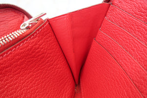 HERMES／エルメス アザップロング シェーブル ルージュカザック □Q刻印 財布 700040127