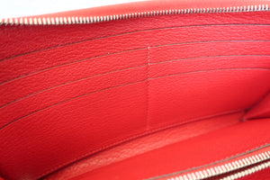 HERMES／エルメス アザップロング シェーブル ルージュカザック □Q刻印 財布 700040127