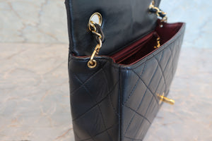 CHANEL/シャネル ミニマトラッセシングルフラップチェーンショルダーバッグ ラムスキン ブラック/ゴールド金具 ショルダーバッグ 700080108