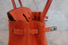 将图片加载到图库查看器，HERMES BIRKIN 25 Lizard Orange □J刻印 Hand bag 600090289
