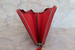 HERMES／エルメス アザップロング シェーブル ルージュカザック □Q刻印 財布 700040127