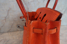 将图片加载到图库查看器，HERMES BIRKIN 25 Lizard Orange □J刻印 Hand bag 600090289
