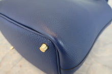 将图片加载到图库查看器，HERMES PICOTIN LOCK PM Clemence leather Blue encre D刻印 Hand bag 800070011
