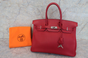 HERMES BIRKIN 35 Clemence leather Rouge garance □I刻印 Hand bag 600100191