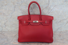 将图片加载到图库查看器，HERMES BIRKIN 35 Clemence leather Rouge garance □I刻印 Hand bag 600100191
