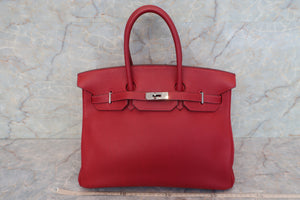 HERMES BIRKIN 35 Clemence leather Rouge garance □I刻印 Hand bag 600100191