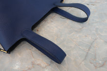 将图片加载到图库查看器，HERMES PICOTIN LOCK PM Clemence leather Blue encre D刻印 Hand bag 800070011
