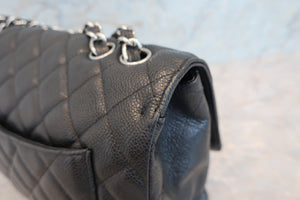 CHANEL/シャネル 中マトラッセシングルフラップチェーンショルダーバッグ キャビアスキン ブラック/シルバー金具 ショルダーバッグ 700070125