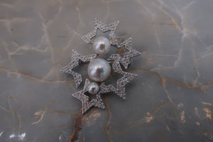 SWAROVSKI/施华洛世奇 星形 珍珠 胸针 镀银 Silver(银色) 胸针 300100152