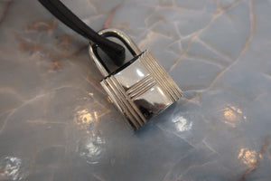 HERMES PICOTIN LOCK PM Tressage Epsom leather Blue Indigo/Black/Terre battue C Engraving  Hand bag 700060019