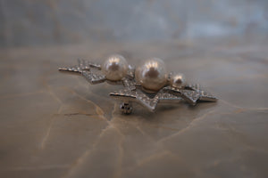 SWAROVSKI Star pearl brooch Silver plated Silver Brooch 300100152