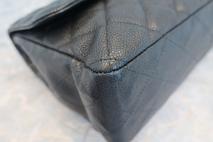 CHANEL/シャネル 中マトラッセシングルフラップチェーンショルダーバッグ キャビアスキン ブラック/シルバー金具 ショルダーバッグ 700070125