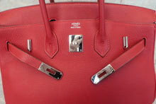 将图片加载到图库查看器，HERMES BIRKIN 35 Clemence leather Rouge garance □I刻印 Hand bag 600100191
