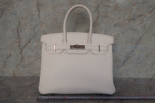 Load image into Gallery viewer, HERMES BIRKIN 30 Clemence leather White □M Engraving Hand bag 700120065
