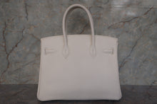Load image into Gallery viewer, HERMES BIRKIN 30 Clemence leather White □M Engraving Hand bag 700120065
