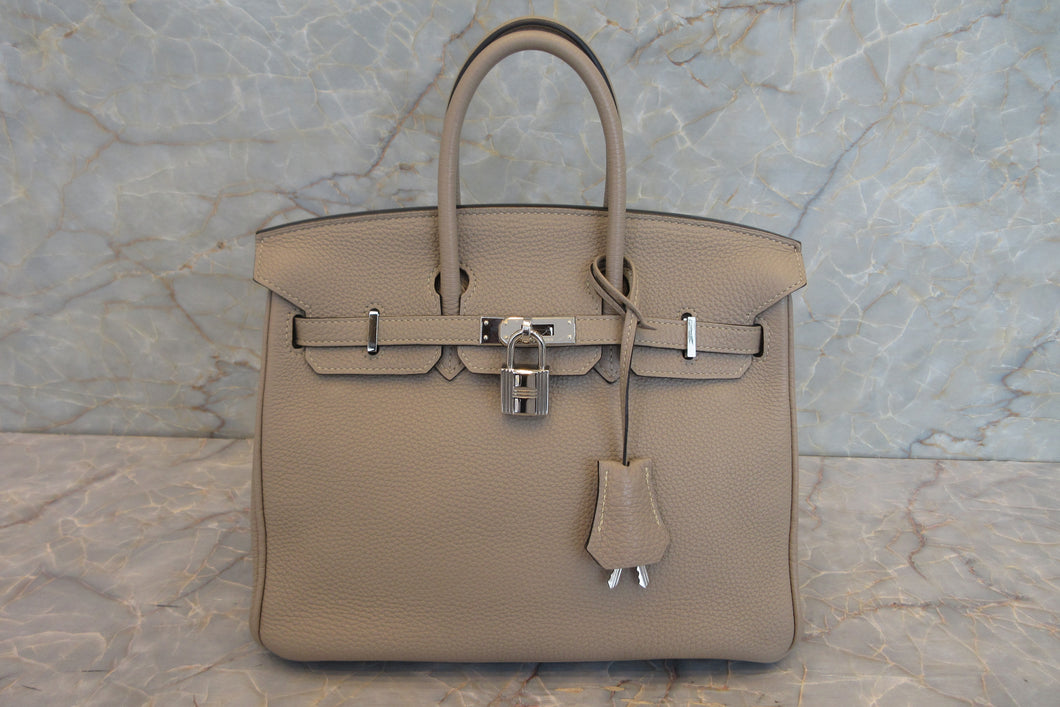 HERMES／エルメス バーキン25 トゴ トゥルティエールグレー □O刻印 ハンドバッグ 700040018