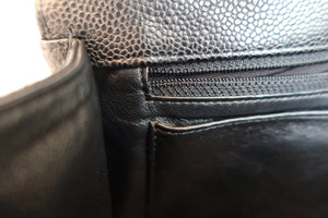 CHANEL/シャネル 中マトラッセシングルフラップチェーンショルダーバッグ キャビアスキン ブラック/シルバー金具 ショルダーバッグ 700070125