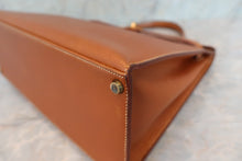 将图片加载到图库查看器，HERMES KELLY 35 Graine Lisse leather Brown 〇D刻印 Hand bag 600070068
