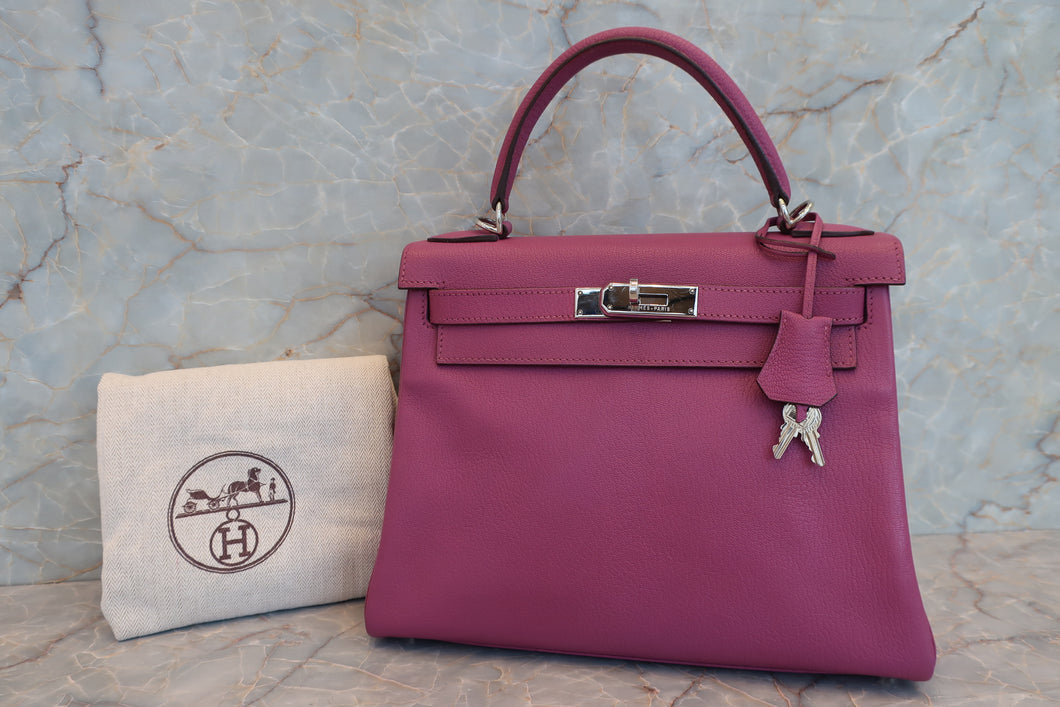 HERMES／エルメス ケリー28 シェーブル トスカ □H刻印 ハンドバッグ 700060232