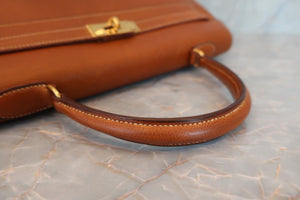 HERMES KELLY 35 Graine Lisse leather Brown 〇D Engraving Hand bag 600070068