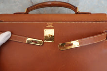 将图片加载到图库查看器，HERMES KELLY 35 Graine Lisse leather Brown 〇D刻印 Hand bag 600070068
