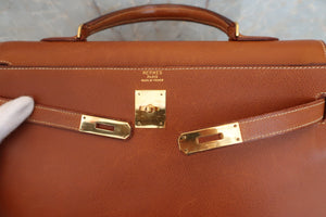 HERMES KELLY 35 Graine Lisse leather Brown 〇D Engraving Hand bag 600070068