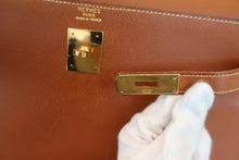 将图片加载到图库查看器，HERMES KELLY 35 Graine Lisse leather Brown 〇D刻印 Hand bag 600070068
