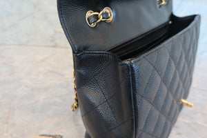 CHANEL/シャネル 中マトラッセシングルフラップチェーンショルダーバッグ キャビアスキン ブラック/ゴールド金具 ショルダーバッグ 700080100