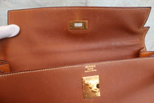 将图片加载到图库查看器，HERMES KELLY 35 Graine Lisse leather Brown 〇D刻印 Hand bag 600070068
