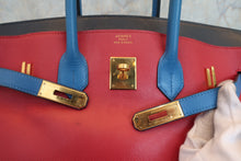 画像をギャラリービューアに読み込む, HERMES／エルメス バーキン35 トリコロール クシュベル ルージュヴィフ/ブルー/ネイビー □A刻印 ハンドバッグ 800020219
