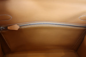 HERMES／エルメス ケリー32 ボックスカーフ ナチュラル/マットシルバー金具 □C刻印 ショルダーバッグ 700090149